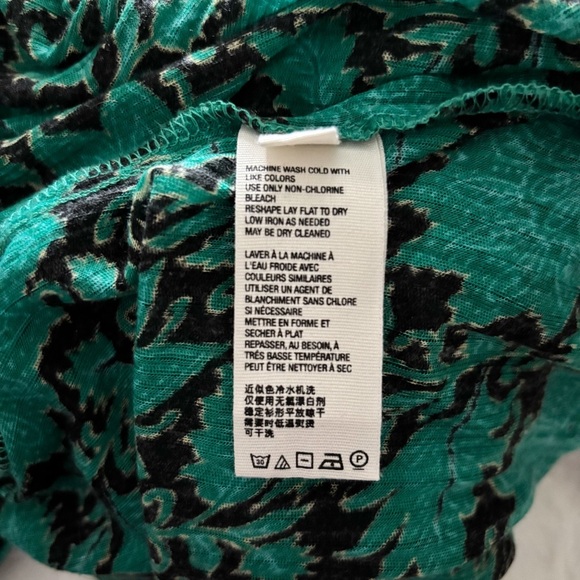 Free People Moon Child Maxi Top Size Small Green Bohemian Flowy Crochet Trim - Picture 11 of 13